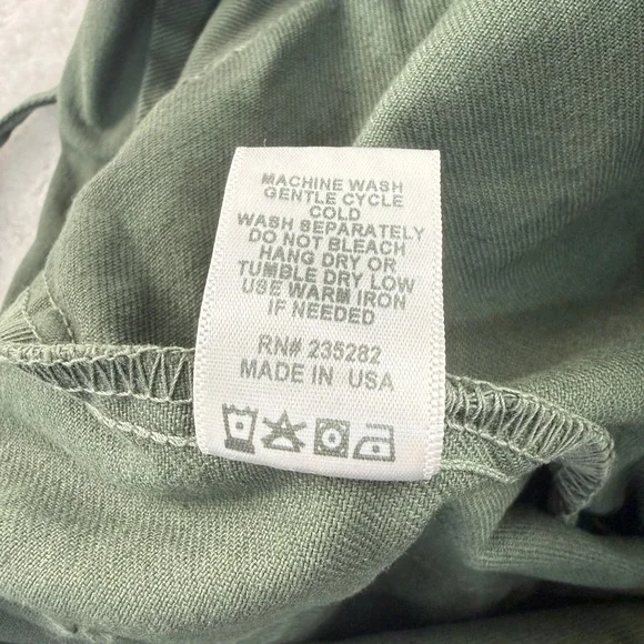 Anthropologie South Filly Goods Cross Back Overalls Women M Green Utility Boho - Picture 10 of 11